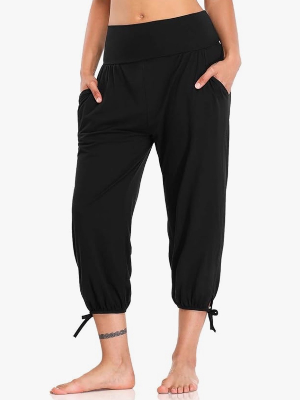 DIBAOLONG Yoga Pants Capri Loose Workout Sweatpants Lounge Joggers Pockets Sz MD